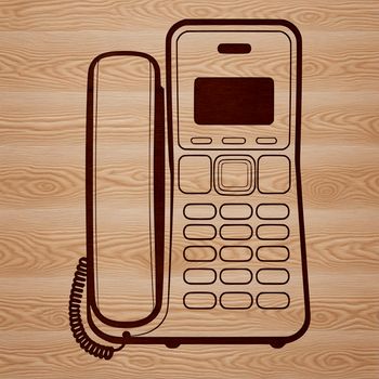 A high-quality illustration of a classic telephone with a retro design, created as a vector graphic for various uses.