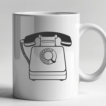 Illustrative representation of a classic telephone in vector format.