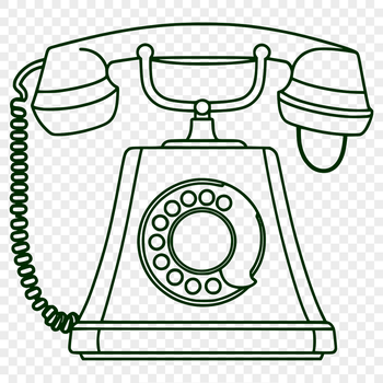 A digital illustration of a telephone in vector format, suitable for various design applications.