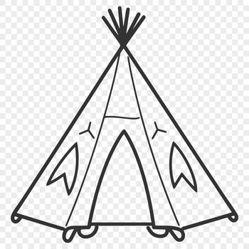 A simple illustration of a tent for outdoor camping and adventure.