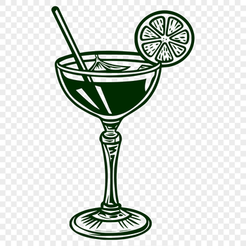 A digital illustration of a cocktail in a glass, created as a vector design suitable for commercial or personal use.