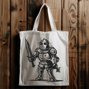 Illustration of a full-body medieval knight in fantasy armor, suitable for vector art designs.