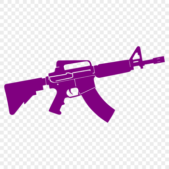 A detailed vector illustration of a rifle with intricate design elements.