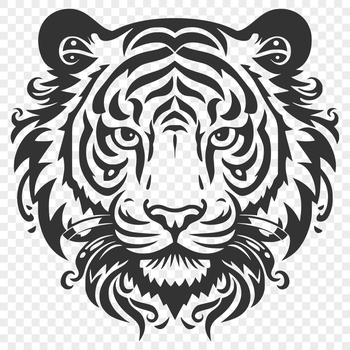 A high-resolution SVG illustration of a tiger's head, suitable for digital designs and crafts.