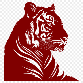 A detailed illustration of a tiger's face and body, suitable for vector design projects.