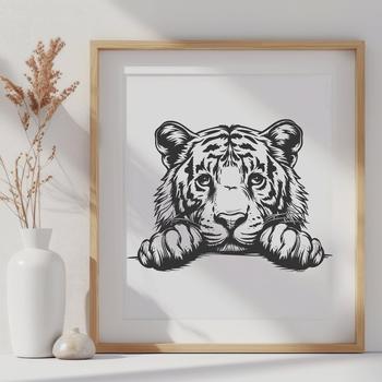 Free Peeking Big Cat Decal