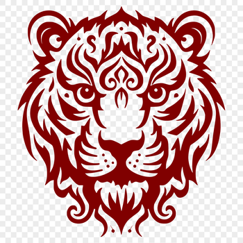 A large cat's head with intricate details.