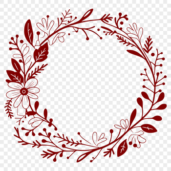 A decorative floral wreath design created using vector art for digital use.