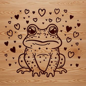 A green toad with heart-shaped spots on its skin.
