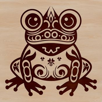 A detailed, vector illustration of a toad in its natural habitat.