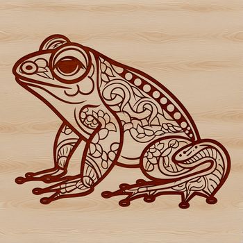 A detailed illustration of a toad in a garden setting, suitable for crafting and DIY projects.