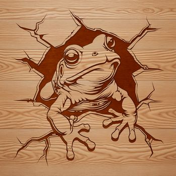 A digital illustration of a toad in its natural habitat.