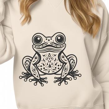 A close-up illustration of a wild toad with ornate details.