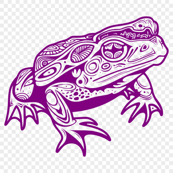 A digital illustration of a toad in full body view with ornate details.