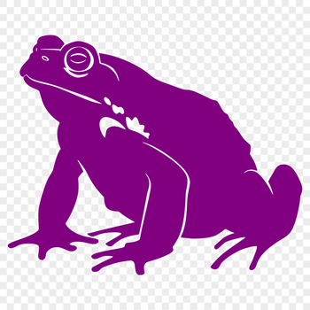 An SVG vector design featuring an amphibian toad in detailed shape.