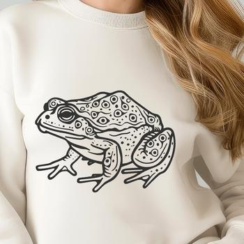 A digital vector representation of a toad featuring its entire body.