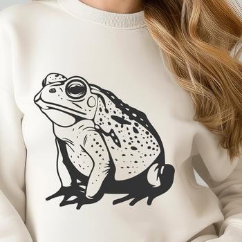 A detailed illustration of a toad's full body, suitable for vector design projects.