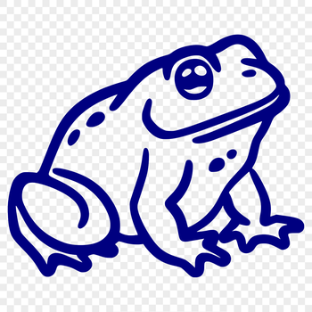 A simple line drawing of a toad's full body, suitable for vector art designs.