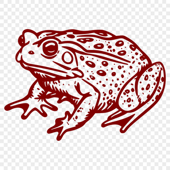 An SVG design of a toad, suitable for digital cutting machines and vector graphics software.