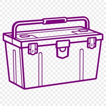 SVG illustration of a toolbox with various tools and equipment.