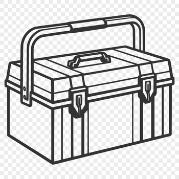 Free vector toolbox graphic for commercial or personal use with cutting machine compatibility.