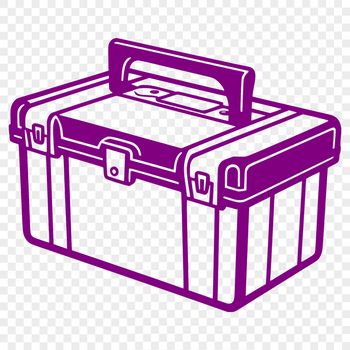 Vector illustration of a toolbox with various tools and equipment, designed for commercial or personal use.