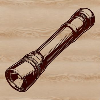 A simple illustration of a torch with a flame, suitable for outdoor activities such as camping.