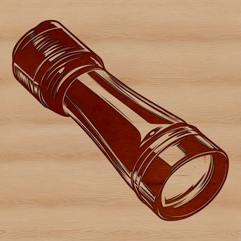 A digital illustration of a torch, often used as clip art for outdoor-themed designs.