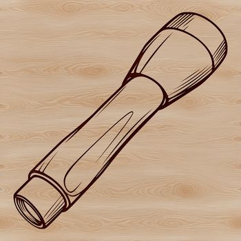 Vector illustration of a torch for outdoor lighting and camping equipment.