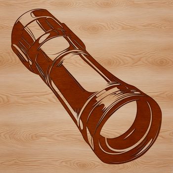 A vector illustration of a flashlight or torch, ideal for outdoor activities such as camping.