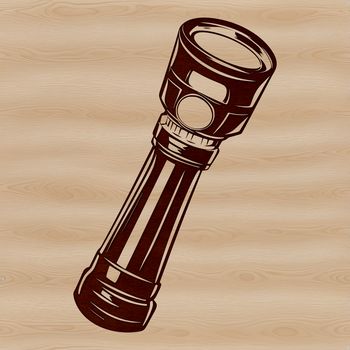 A detailed illustration of a torch, ideal for outdoor activities like camping.