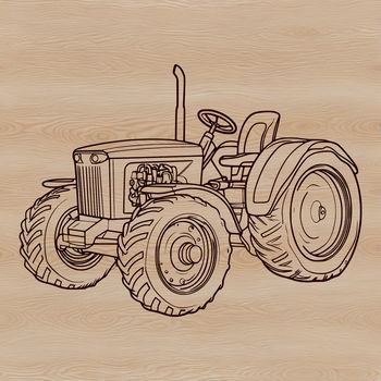 A detailed illustration of a farm vehicle, suitable for vector art designs.