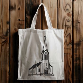A minimalist vector design of a typical Baptist church with simple architectural features.