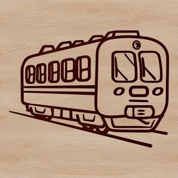 A detailed illustration of a train, suitable for vector graphics and commercial or personal use.