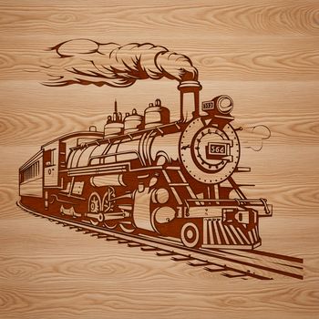 A stylized illustration of a train for graphic design and crafting projects.