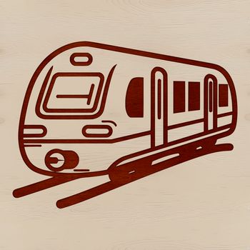 A stylized illustration of a train for vector design projects.