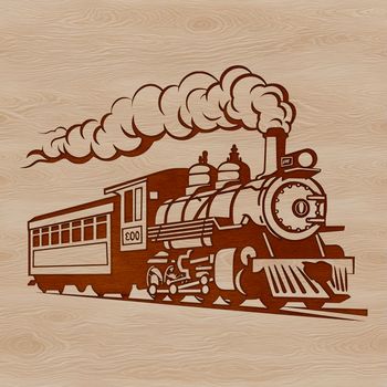 A high-resolution digital illustration of a train with precise lines and shapes.