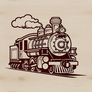 A stylized illustration of a train, suitable for vector graphics and digital design.