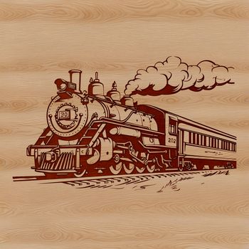 A transportation icon depicting a stylized train vehicle.