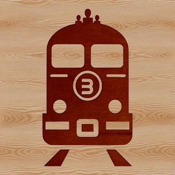 A digital illustration of a train, suitable for vector art and clip art uses.