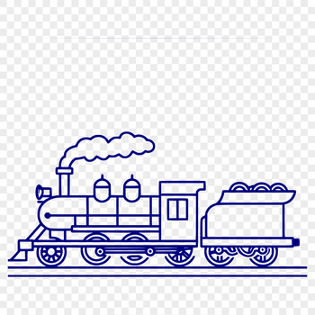 A stylized illustration of a locomotive train on a vector background.
