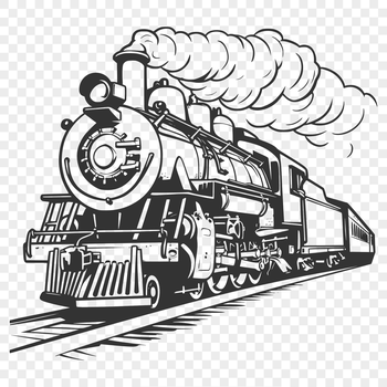 A high-quality digital illustration of a train with detailed design, suitable for vector art projects and graphic design.