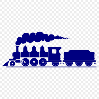 A digital illustration of a train, suitable for vector graphics and design applications.