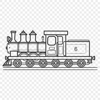 Creative Train Digital Drawing