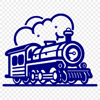 A graphic illustration of a train, designed as vector art for easy editing and customization.