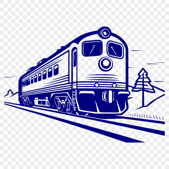 A digital illustration of a train, designed as vector art for various uses.