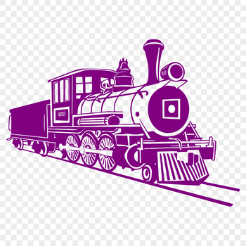 A stylized illustration of a train, suitable for digital use in various formats such as PNG, PDF, or DXF.