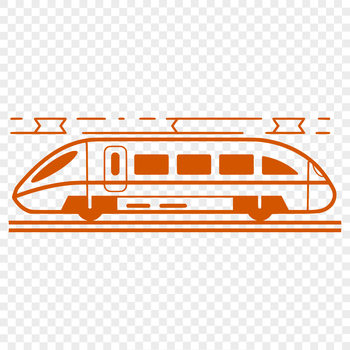 A stylized illustration of a vintage-style train, suitable for graphic design projects.
