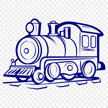 A detailed illustration of a train for graphic design and crafting projects.