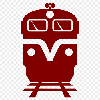 A simple line drawing of a train vehicle with bold lines and minimal detail.